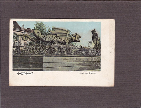 AK Klagenfurt. Lindwurm-Brunnen. Correspondenz-Karte.