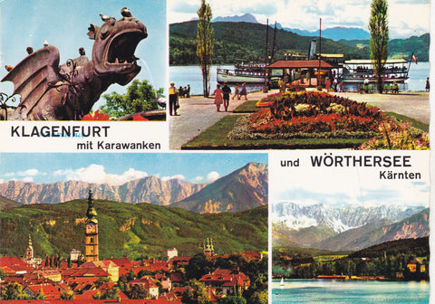 AK Klagenfurt mit Karawanken und Wörthersee.