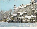 AK Landeshauptstadt Klagenfurt im Winter. Lindwurmbrunnen.
