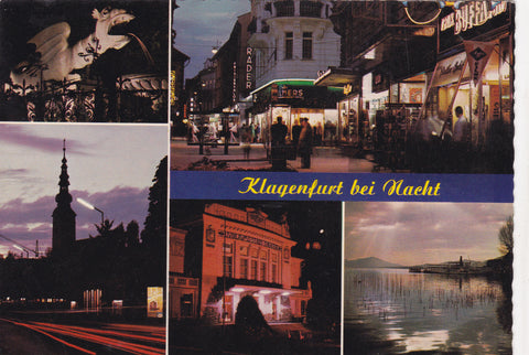 AK Klagenfurt bei Nacht.