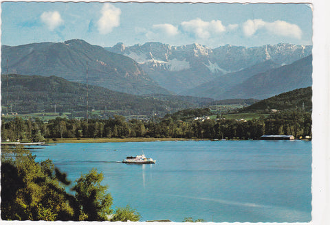 AK Klagenfurt-See gegen Karawanken.