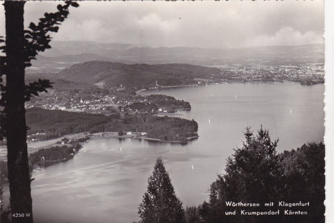 AK Wörthersee mit Klagenfurt und Krumpendorf.