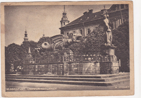 AK Klagenfurt - Lindwurmbrunnen.
