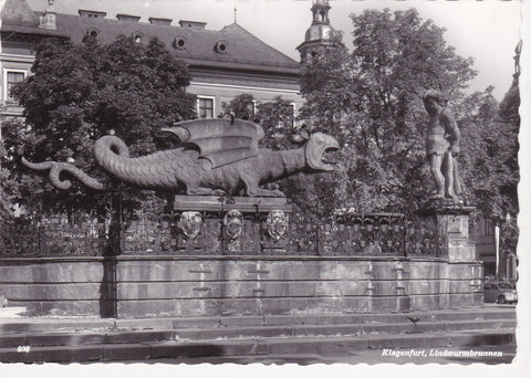 AK Klagenfurt Lindwurmbrunnen.