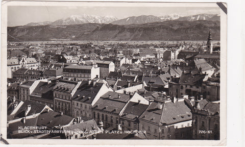 AK Klagenfurt. Blick v. Stadtpfarrturm gegen d. Alten Platz u. Hochobir. (1940-41)