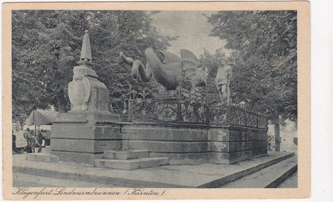 AK Klagenfurt Lindwurmbrunnen.
