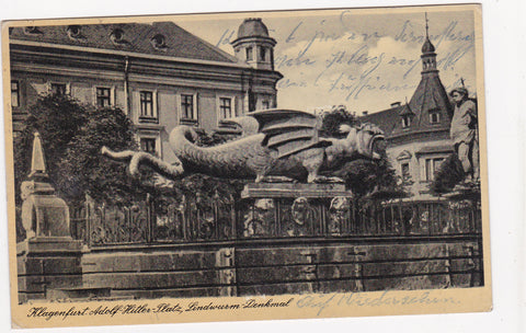 AK Klagenfurt. Lindwurm-Denkmal.