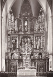 AK Stiftskirche Viktring. Barock-Hochaltar u. gotisches Glasgemälde.