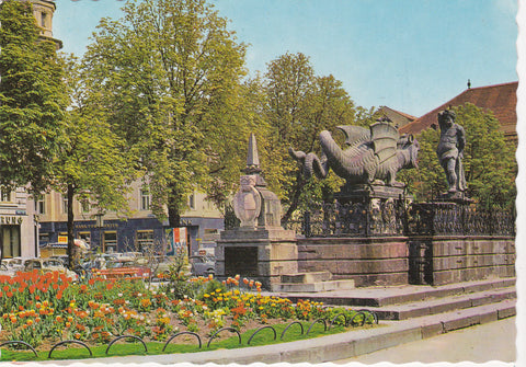 AK Klagenfurt. Lindwurmdenkmal.