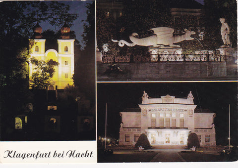 AK Klagenfurt bei Nacht.