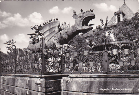 AK Klagenfurt, Lindwurmbrunnen.