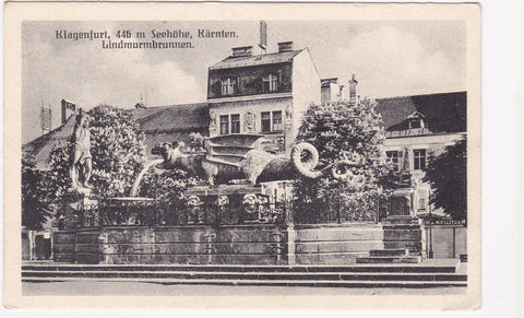 AK Klagenfurt. Lindwurmbrunnen. (1924)