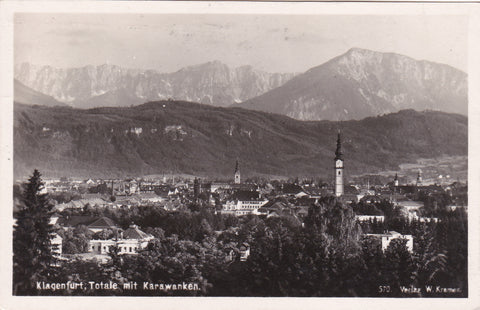 AK Klagenfurt. Totale mit Karawanken.