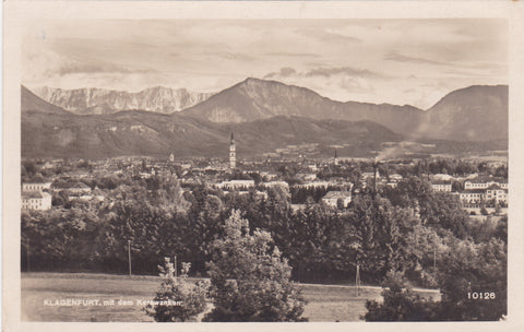 AK Klagenfurt mit dem Karawanken.