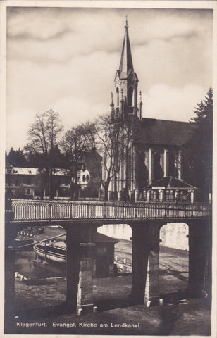 AK Klagenfurt. Evangel. Kirche am Lendkanal.