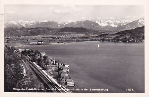 AK Klagenfurt-Wörthersee, Ausblick vom Aussichtsturm der Schrottenburg.
