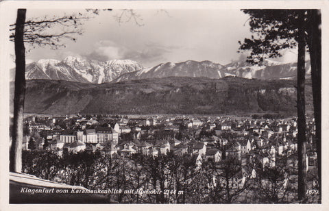 AK Klagenfurt vom Karawankenblick mit Hochobir.