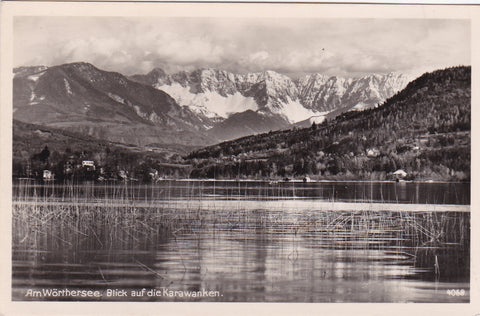 AK Am Wörthersee. Blick auf die Karawanken.