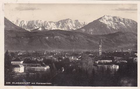 AK Klagenfurt mit Karawanken. (1927)
