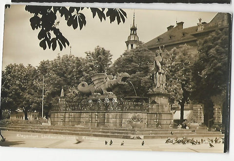 AK Klagenfurt Lindwurmbrunnen.
