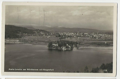 AK Maria Loretto am Wörthersee mit Klagenfurt. (1936)