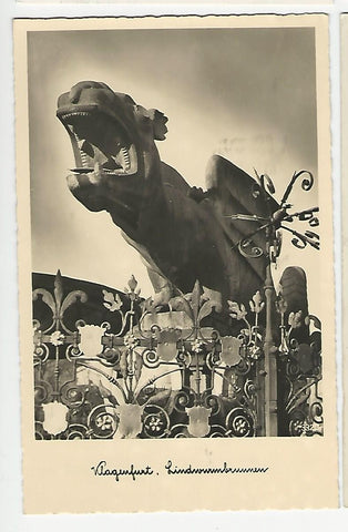 AK Klagenfurt Lindwurmbrunnen.