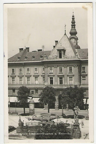 AK Klagenfurt. Lindwurmbrunnen u. Rainerhof. (1932-33)