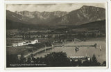 AK Klagenfurt, Strandbad mit Karawanken.