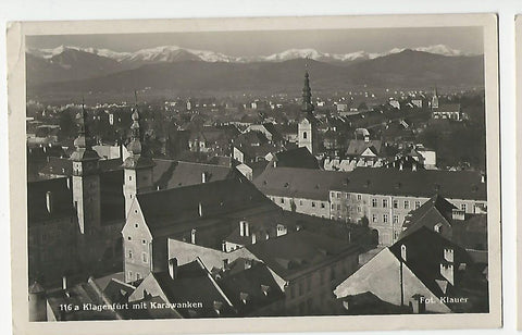 AK Klagenfurt mit Karawanken.