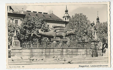 AK Klagenfurt, Lindwurmbrunnen.