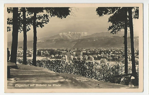 AK Klagenfurt mit Hochobir im Winter. (1941)