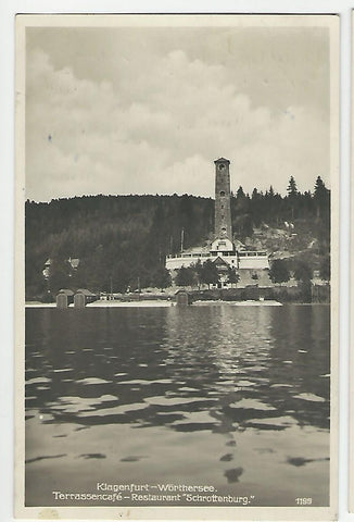 AK Klagenfurt-Wörthersee. Terrassencafe - Restaurant Schrottenburg (1927)