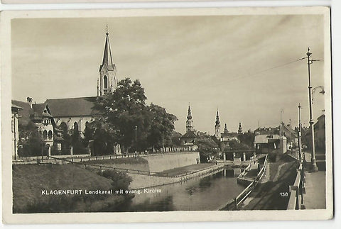 AK Klagenfurt. Lendkanal mit evang. Kirche. (1931)