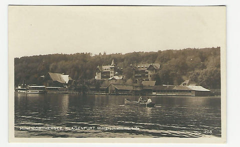AK Hotel Wörthersee. Klagenfurt Militärschwimmschule. (1924)