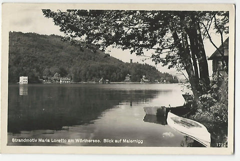 AK Strandmotiv Maria Loretto am Wörthersee. Blick auf Maiernigg.