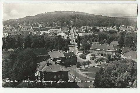 AK Klagenfurt, Blick vom Stadtpfarrturm gegen Kreuzbergl.