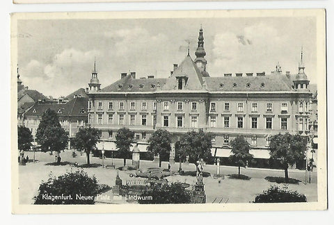 AK Klagenfurt. Neuer Platz mit Lindwurm. (1951-52)