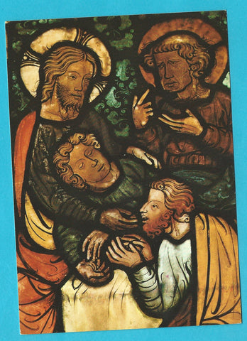 AK Viktring. Zisterzienser-Basilika. Farbfenster, Abendmahl.