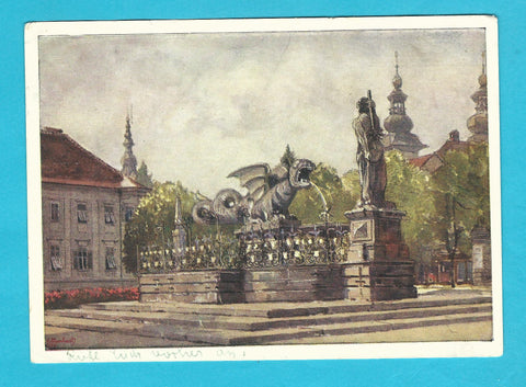 AK Klagenfurt. Lindwurmbrunnen.