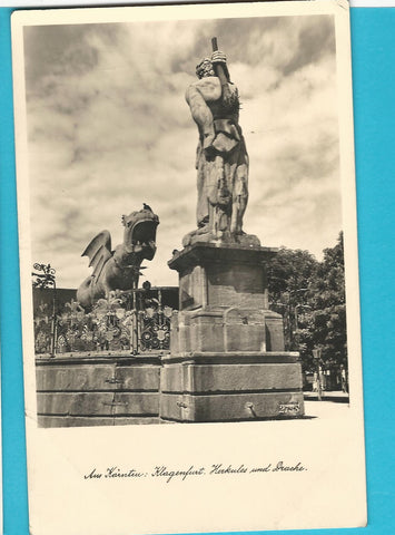 AK Aus Kärnten: Klagenfurt. Herkules und Drache. (1937)