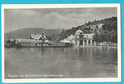 AK Klagenfurt-See, Strand-Cafe und Hotel Wörther See. (1948-49)