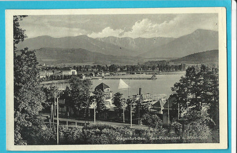 AK Klagenfurt-See. See-Restaurant u. Strandbad. (1931-32)