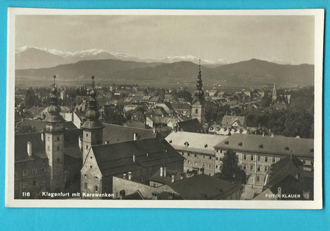 AK Klagenfurt mit Karawanken.