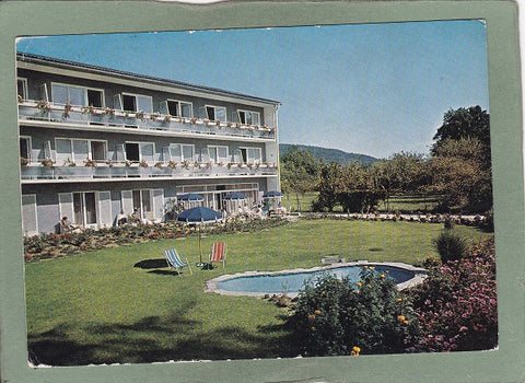 AK Krumpendorf am Wörthersee. Pension Rosengarten am Koschatweg. Inhaber U.M. Schmid.