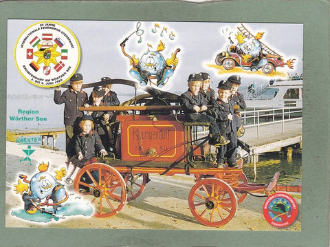 AK 25 Jahre Internationale Feuerwehr Sternfahrt. Krumpendorf am Wörther See. Moosburgerstraße 9.