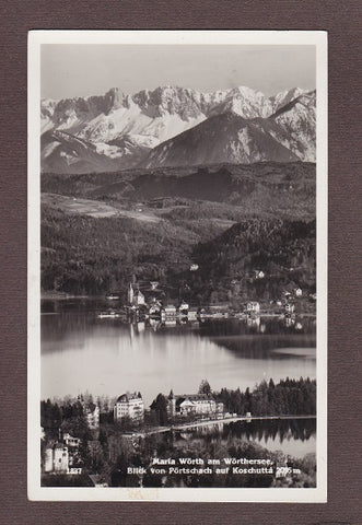 AK Maria Wörth am Wörthersee. Blick von Pörtschach auf Koschutta. (1938)