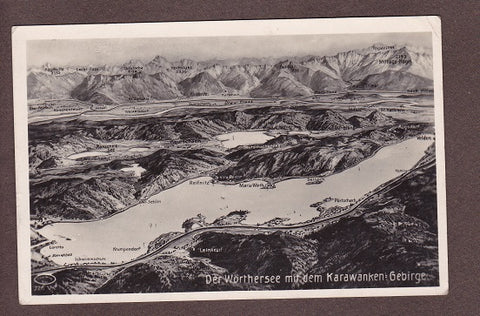 AK Der Wörthersee mit dem Karawankengebirge. (1952-53)