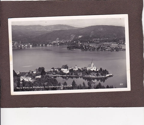 AK Maria Wörth am Wörthersee. Im Hintergrund Pörtschach.