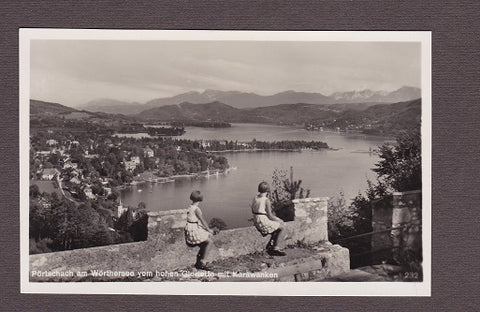 AK Pörtschach am Wörthersee vom hohen Gloriette mit Karawanken. (1936)