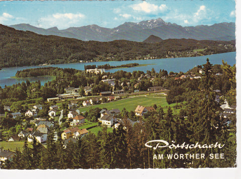 AK Blick über Pörtschach mit Mittagskogel.